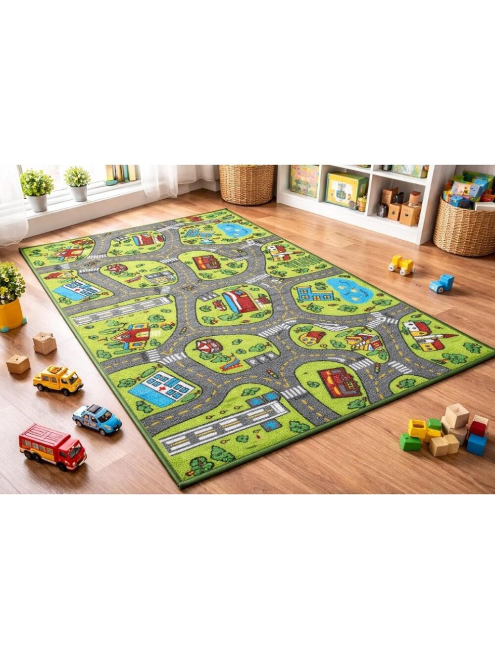 New Kids Carpet Playmat Rug, Educational City Life Traffic Mat for Playroom